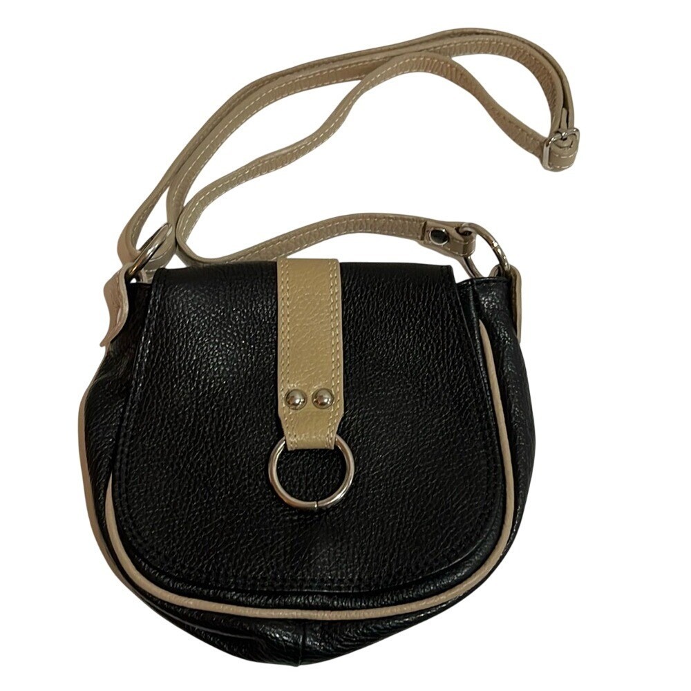 Borse In Pelle Genuine Leather Crossbody Bag Women Black Beige Italian Pebbled